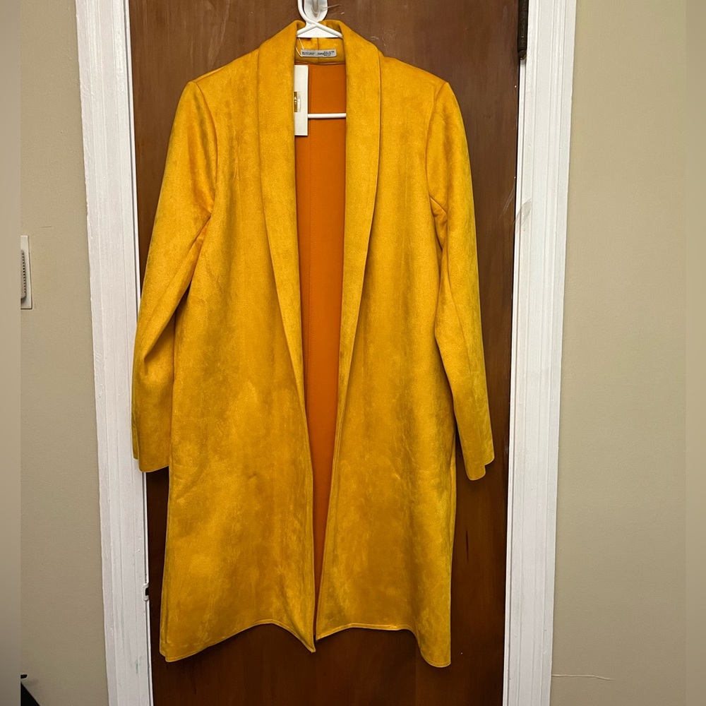 🆕. NEW Zara Yellow Longline Coat NWT